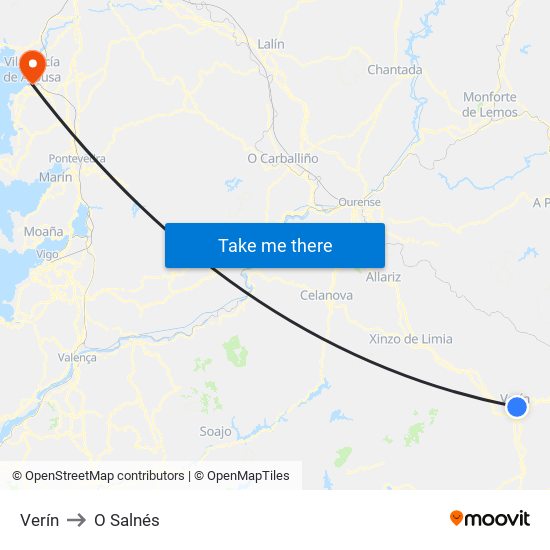 Verín to O Salnés map