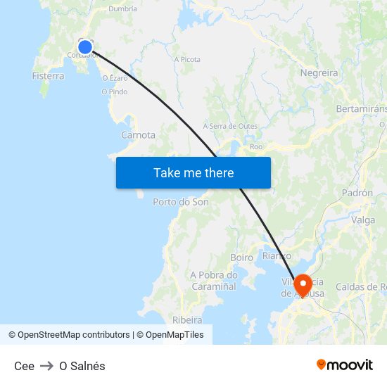 Cee to O Salnés map
