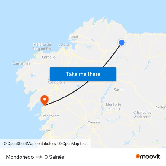 Mondoñedo to O Salnés map