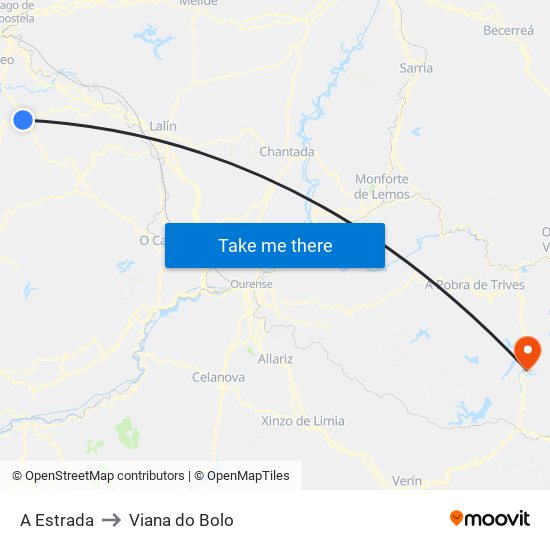 A Estrada to Viana do Bolo map