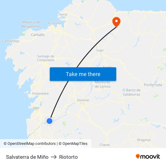 Salvaterra de Miño to Riotorto map