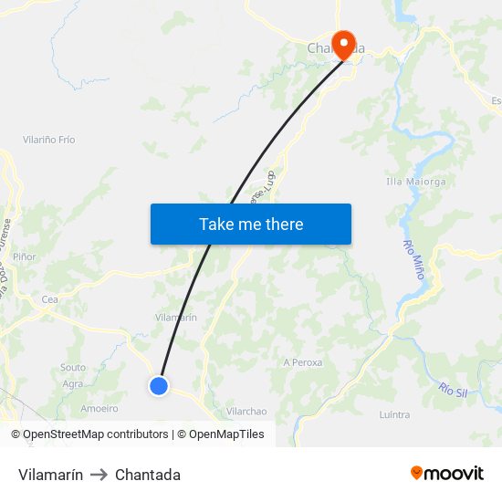 Vilamarín to Chantada map