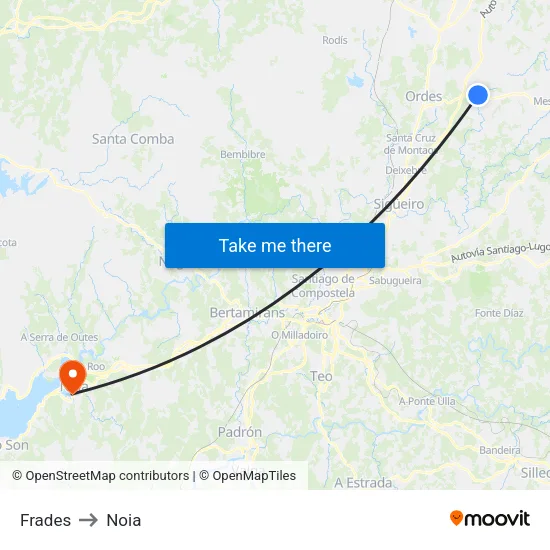 Frades to Noia map