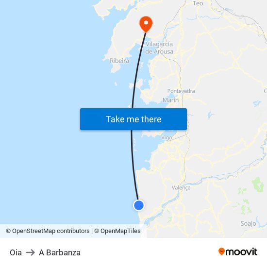 Oia to A Barbanza map