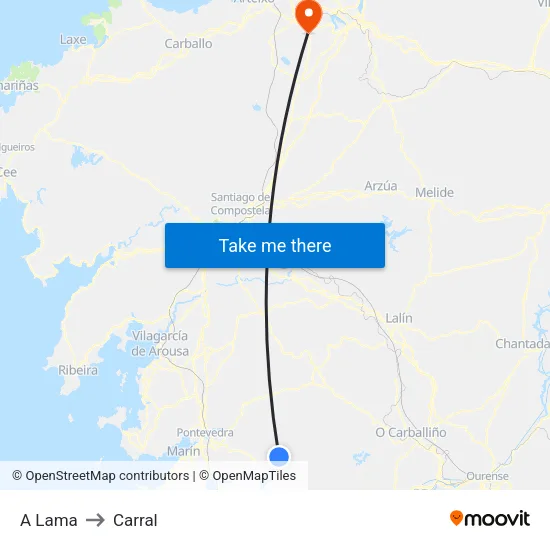 A Lama to Carral map