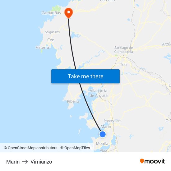 Marín to Vimianzo map