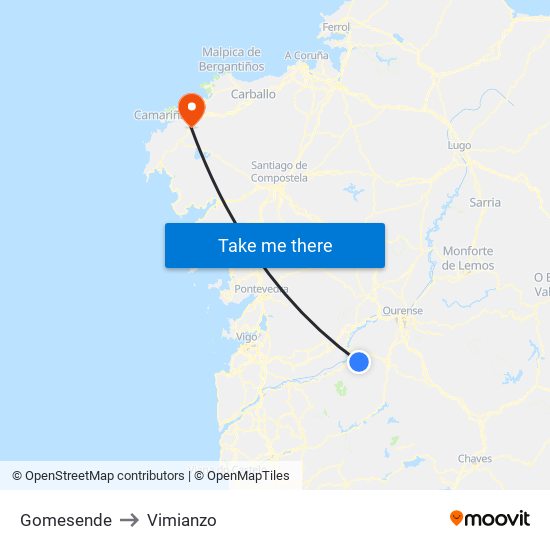 Gomesende to Vimianzo map