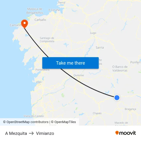 A Mezquita to Vimianzo map