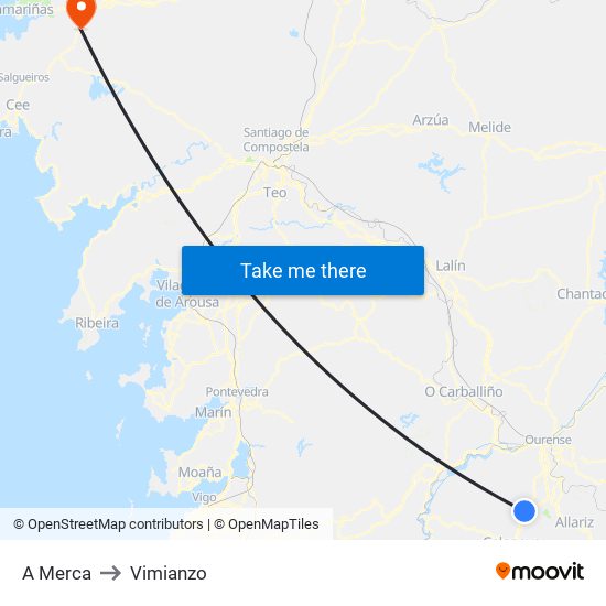 A Merca to Vimianzo map