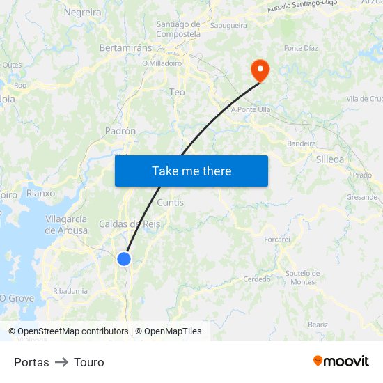 Portas to Touro map