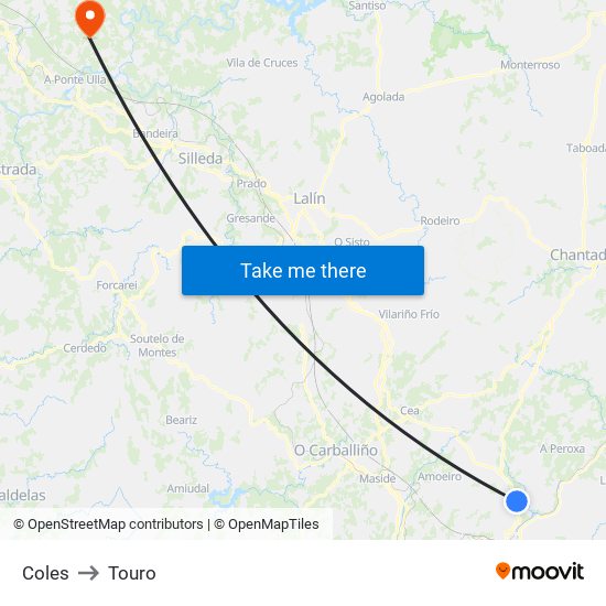 Coles to Touro map