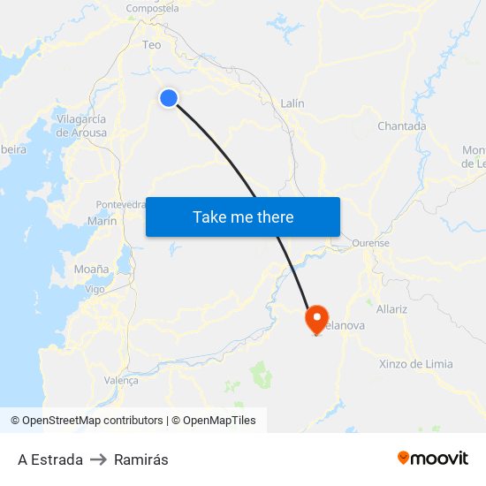 A Estrada to Ramirás map