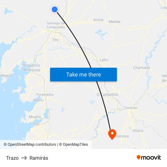 Trazo to Ramirás map