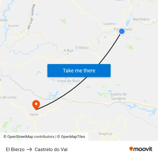 El Bierzo to Castrelo do Val map