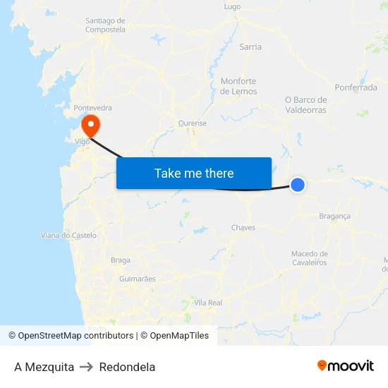 A Mezquita to Redondela map