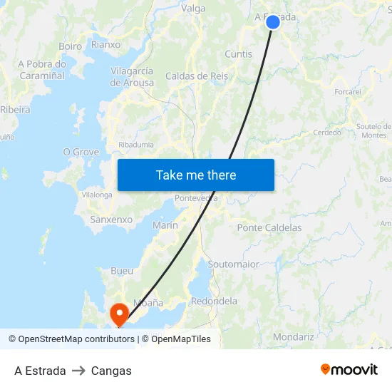 A Estrada to Cangas map