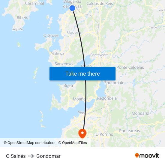 O Salnés to Gondomar map