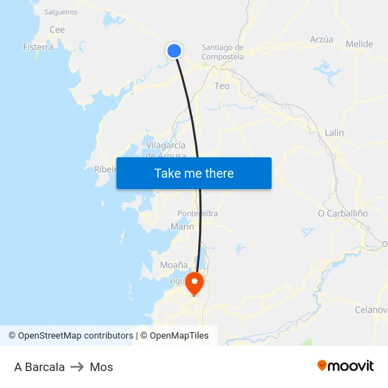 A Barcala to Mos map