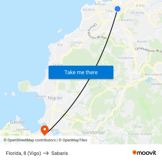 Florida, 8 (Vigo) to Sabarís map
