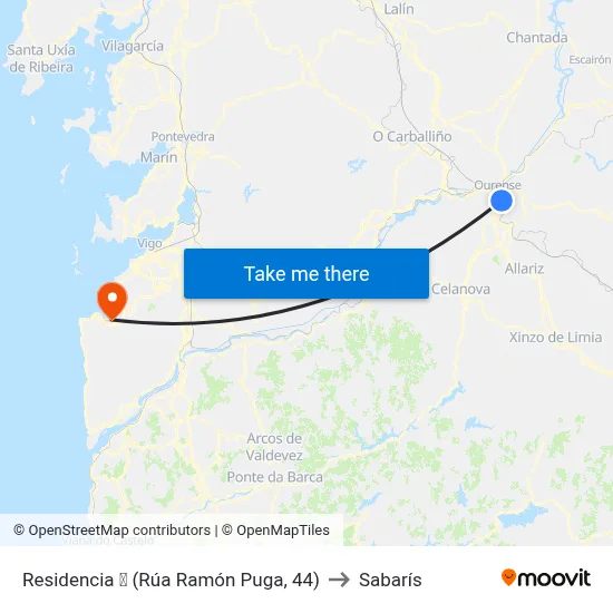 Residencia 🏥 (Rúa Ramón Puga, 44) to Sabarís map