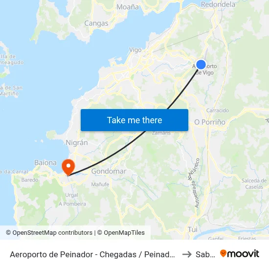 Aeroporto de Peinador - Chegadas / Peinador Airport - Arrivals to Sabarís map