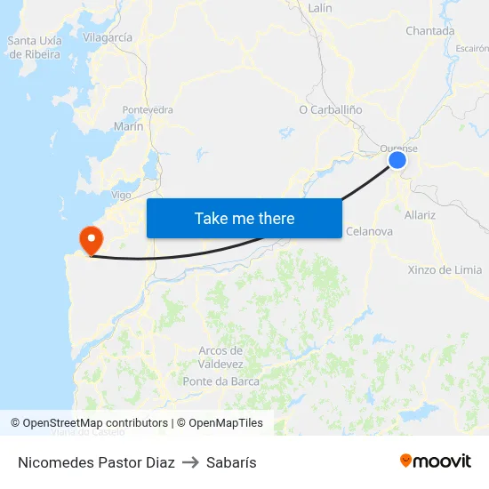 Nicomedes Pastor Diaz to Sabarís map