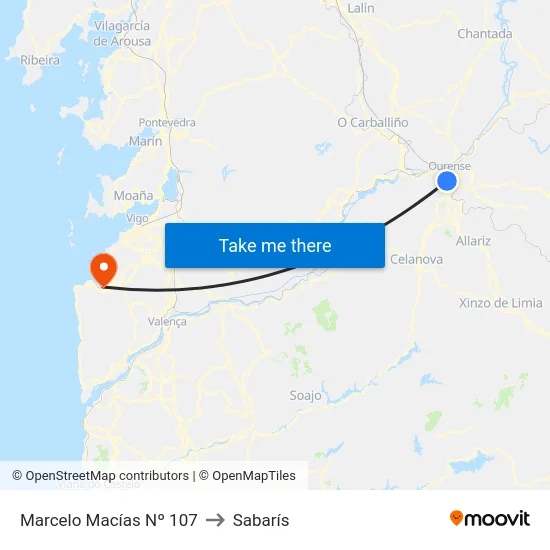 Marcelo Macías Nº 107 to Sabarís map