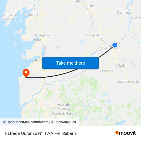 Estrada Ourense Nº 17-A to Sabarís map