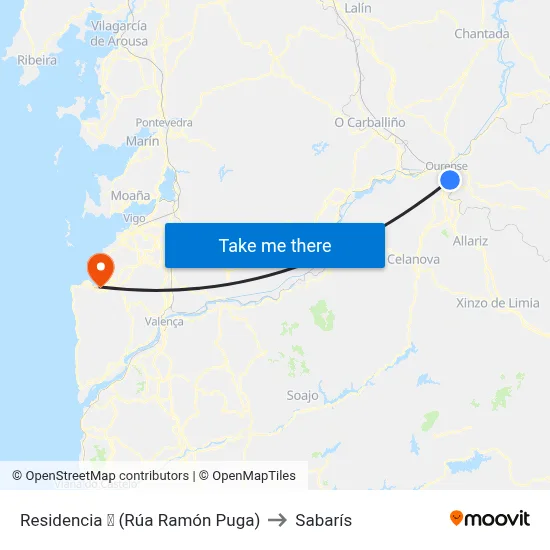 Residencia 🏥 (Rúa Ramón Puga) to Sabarís map