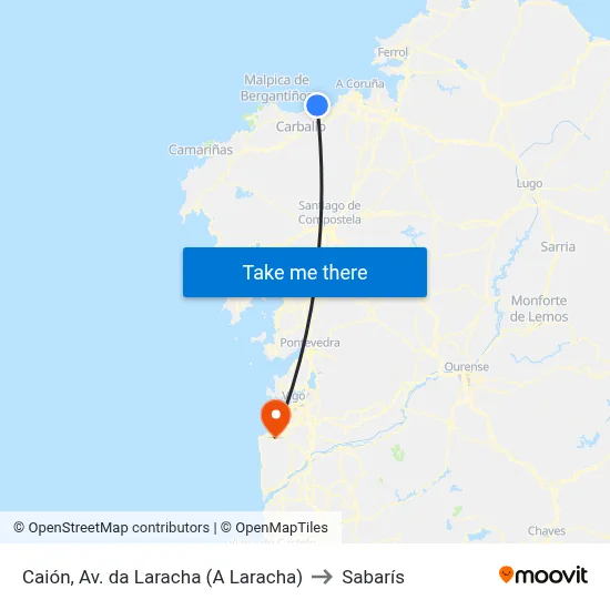 Caión, Av. da Laracha (A Laracha) to Sabarís map