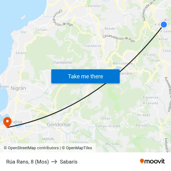 Rúa Rans, 8 (Mos) to Sabarís map