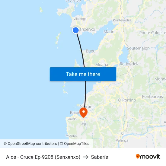 Aios - Cruce Ep-9208 (Sanxenxo) to Sabarís map