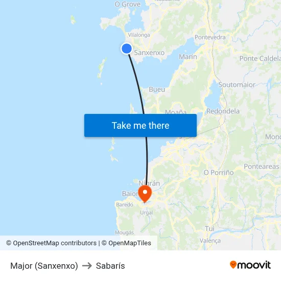 Major (Sanxenxo) to Sabarís map
