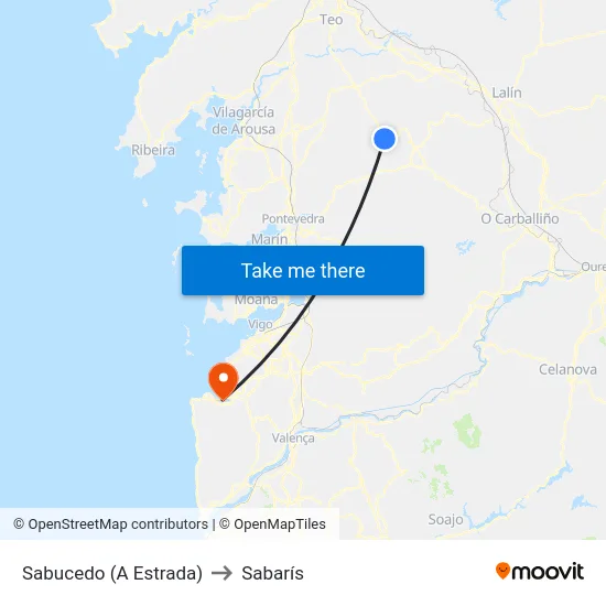 Sabucedo (A Estrada) to Sabarís map
