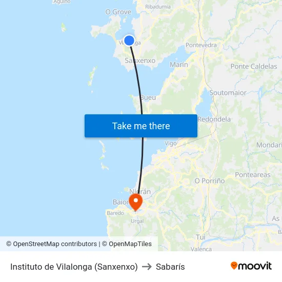 Instituto de Vilalonga (Sanxenxo) to Sabarís map