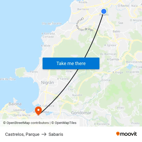 Castrelos, Parque to Sabarís map