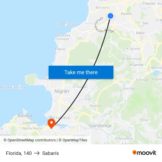 Florida, 140 to Sabarís map