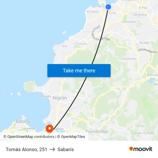 Tomás Alonso, 251 to Sabarís map