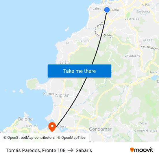 Tomás Paredes, Fronte 108 to Sabarís map