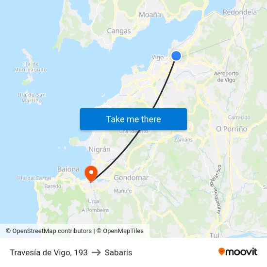 Travesía de Vigo, 193 to Sabarís map