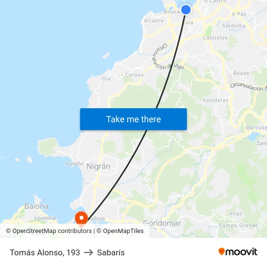 Tomás Alonso, 193 to Sabarís map