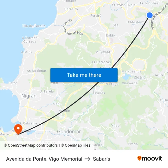 Avenida da Ponte, Vigo Memorial to Sabarís map