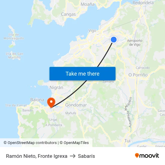 Ramón Nieto, Fronte Igrexa to Sabarís map
