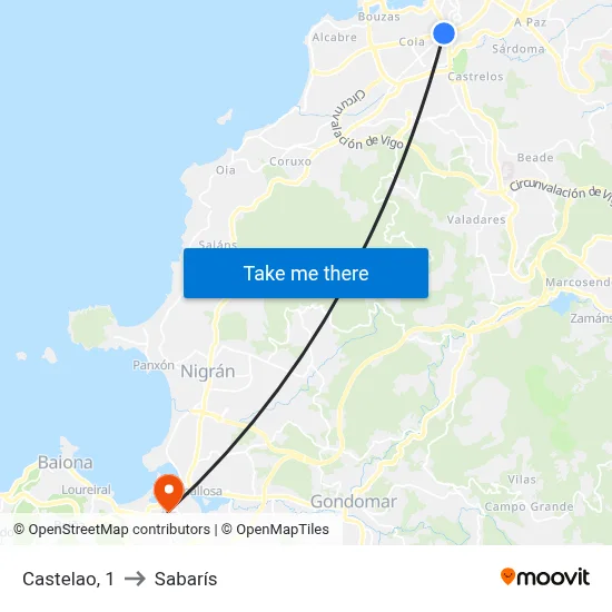 Castelao, 1 to Sabarís map