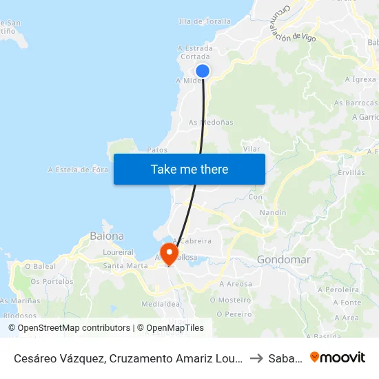 Cesáreo Vázquez, Cruzamento Amariz Lourenzo to Sabarís map