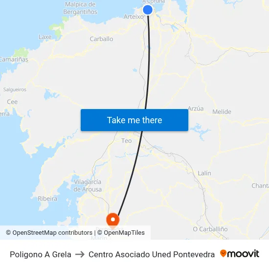 Poligono A Grela to Centro Asociado Uned Pontevedra map