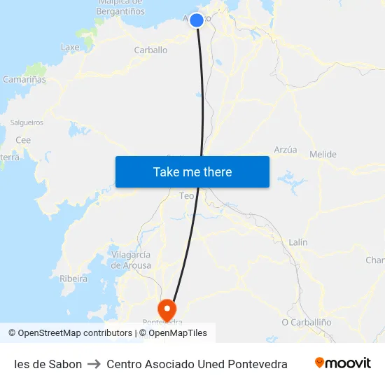 Ies de Sabon to Centro Asociado Uned Pontevedra map