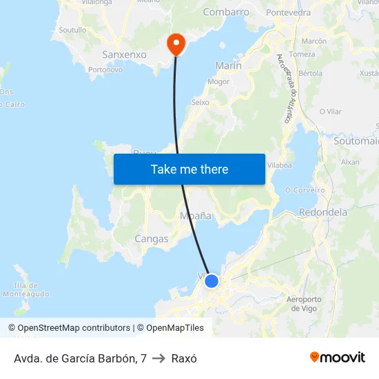 Avda. de García Barbón, 7 to Raxó map