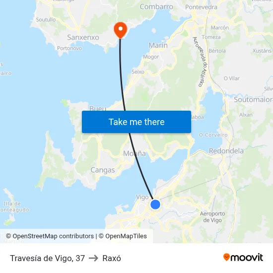 Travesía de Vigo, 37 to Raxó map