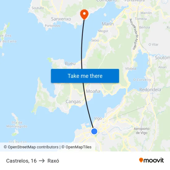 Castrelos, 16 to Raxó map